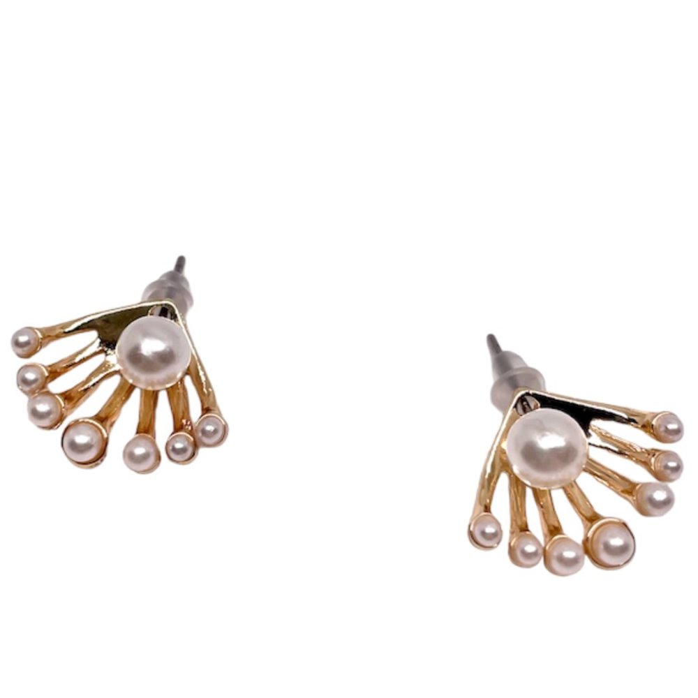 ⭐️❤️ FREE Pearl Faux Threader Drop Boho Peasant Modern Classy Work Chic Earrings